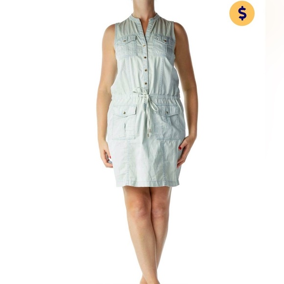 MICHAEL Michael Kors Blue Sleeveless Denim Dress. Size M - Picture 9 of 9